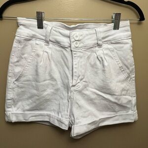 High waisted white Jean shorts